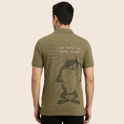 Olive Green Taz Polo TShirt