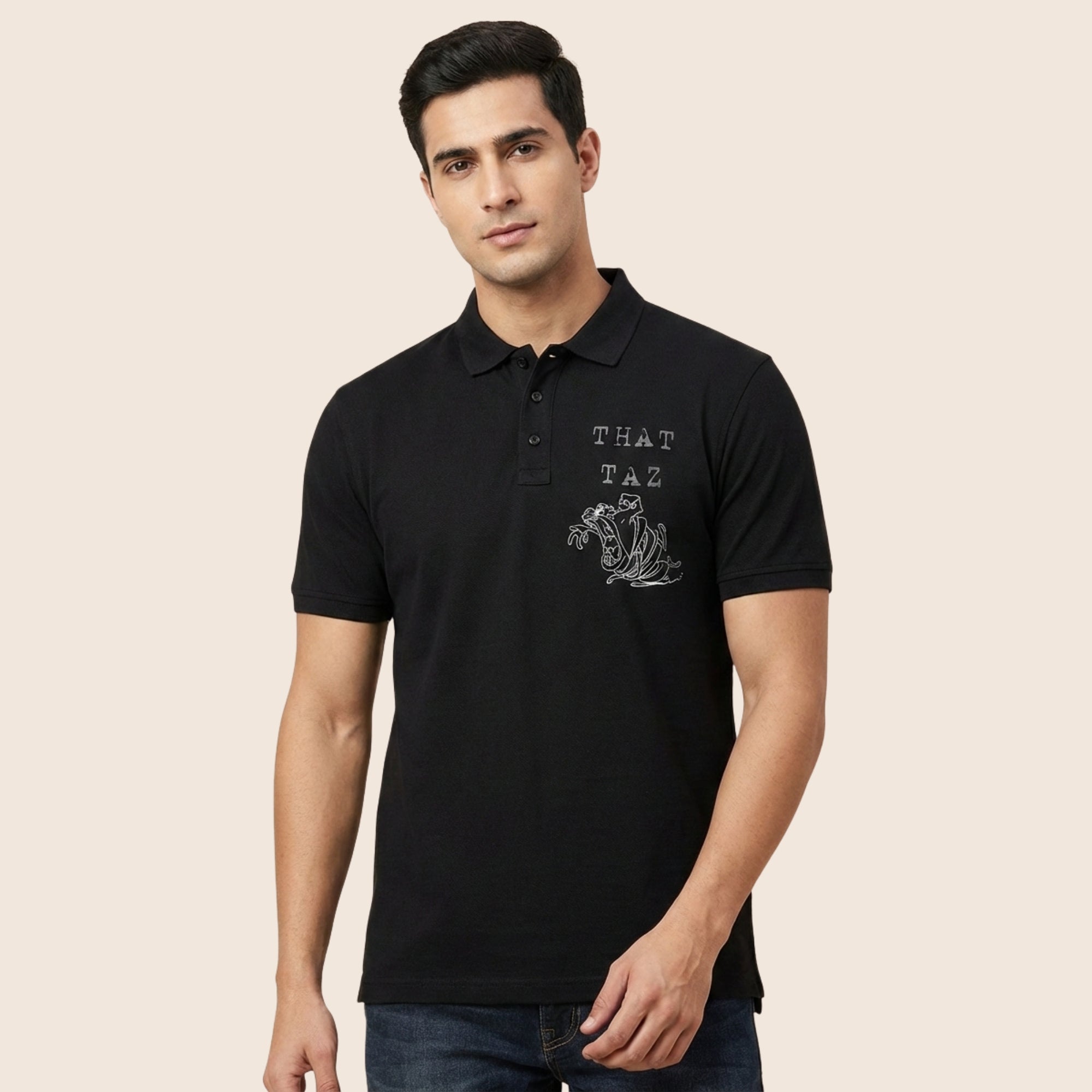 Taz Black Polo TShirt