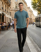 Zip Plain Polo T-Shirt