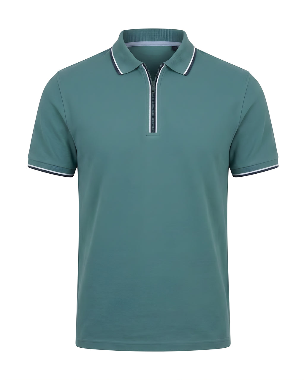 Zip Plain Polo T-Shirt