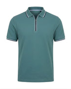 Zip Plain Polo T-Shirt