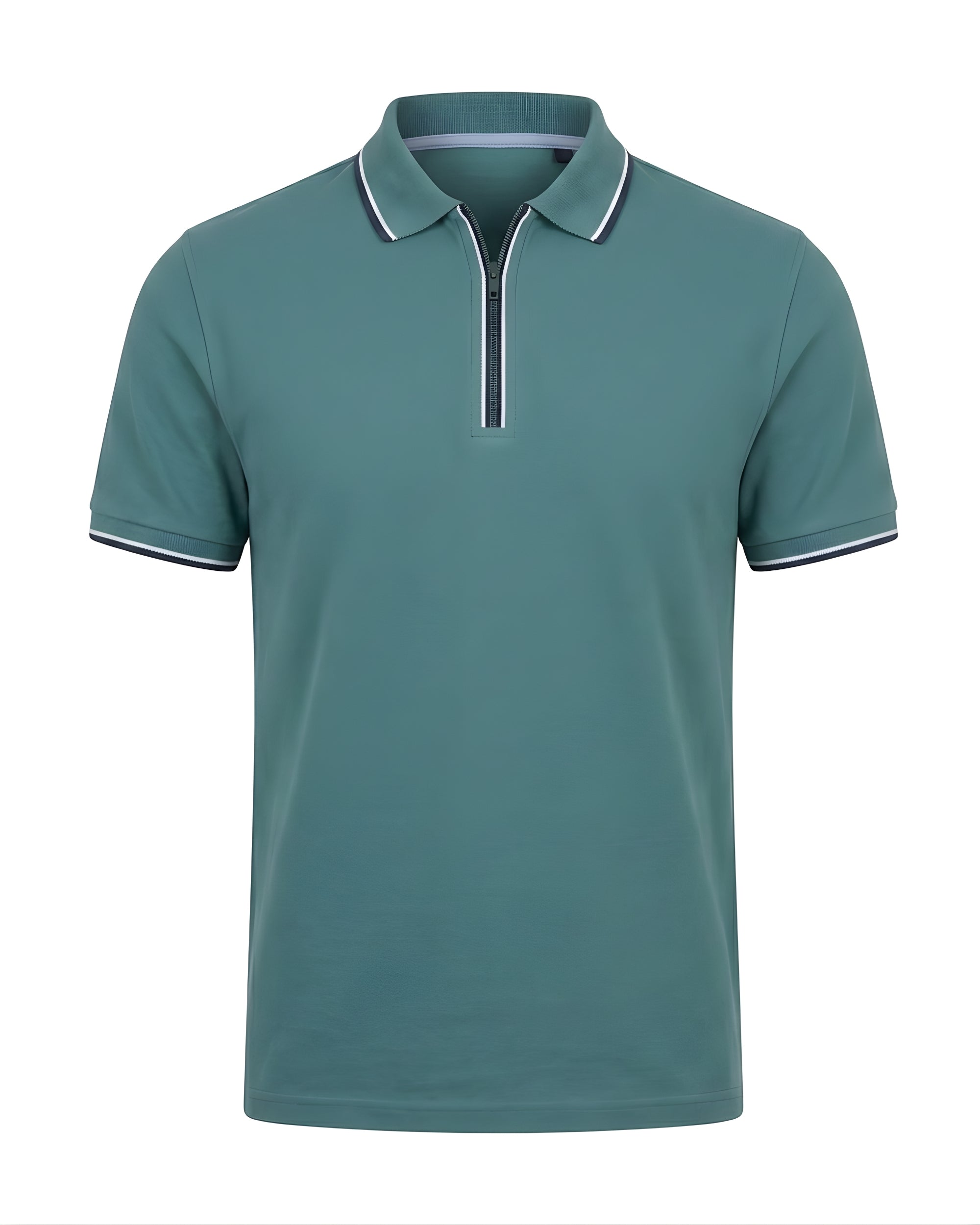 Zip Plain Polo T-Shirt