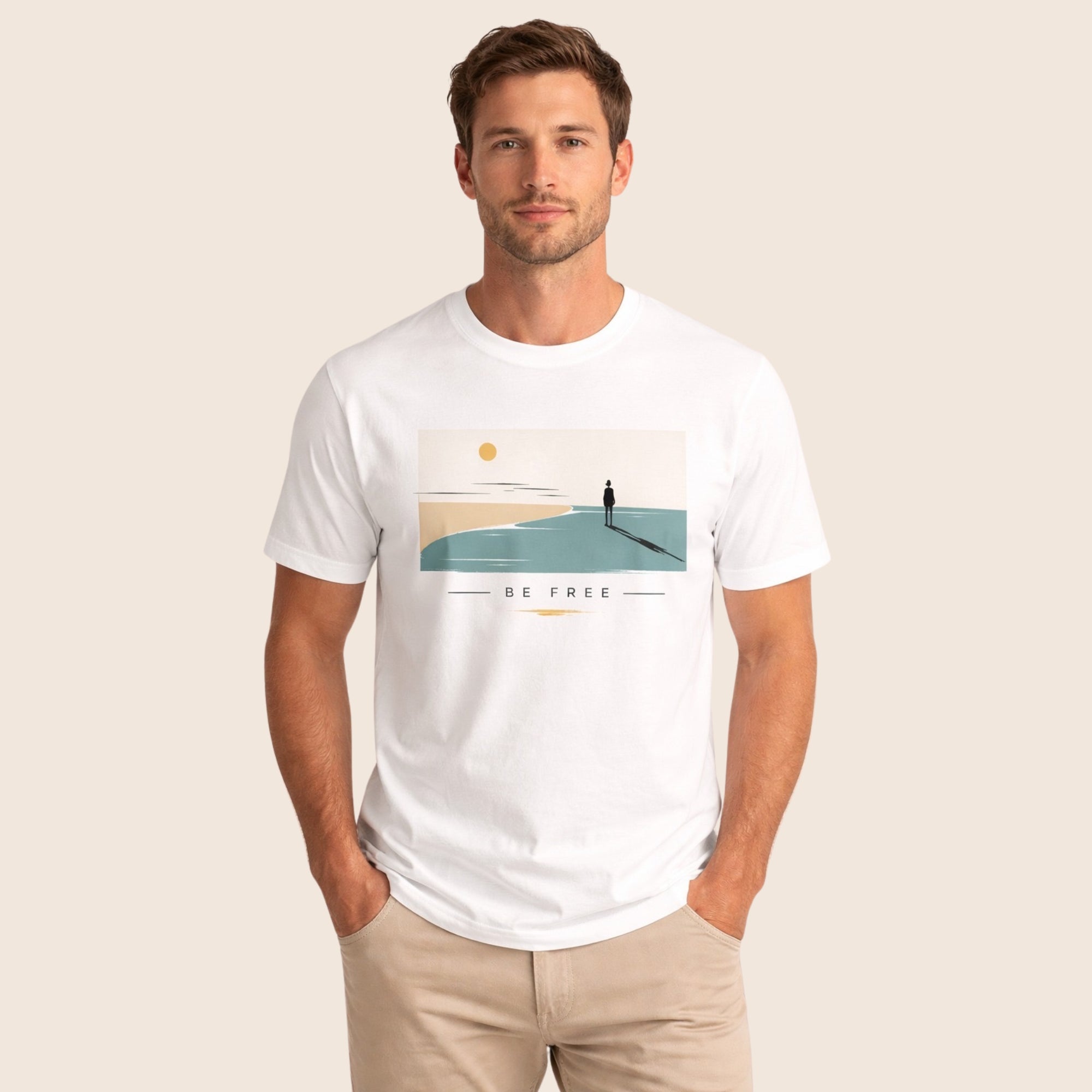 White Round Be Free TShirt