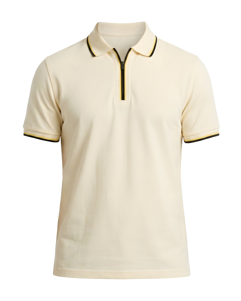 Zip Plain Polo T-Shirt