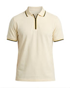 Zip Plain Polo T-Shirt