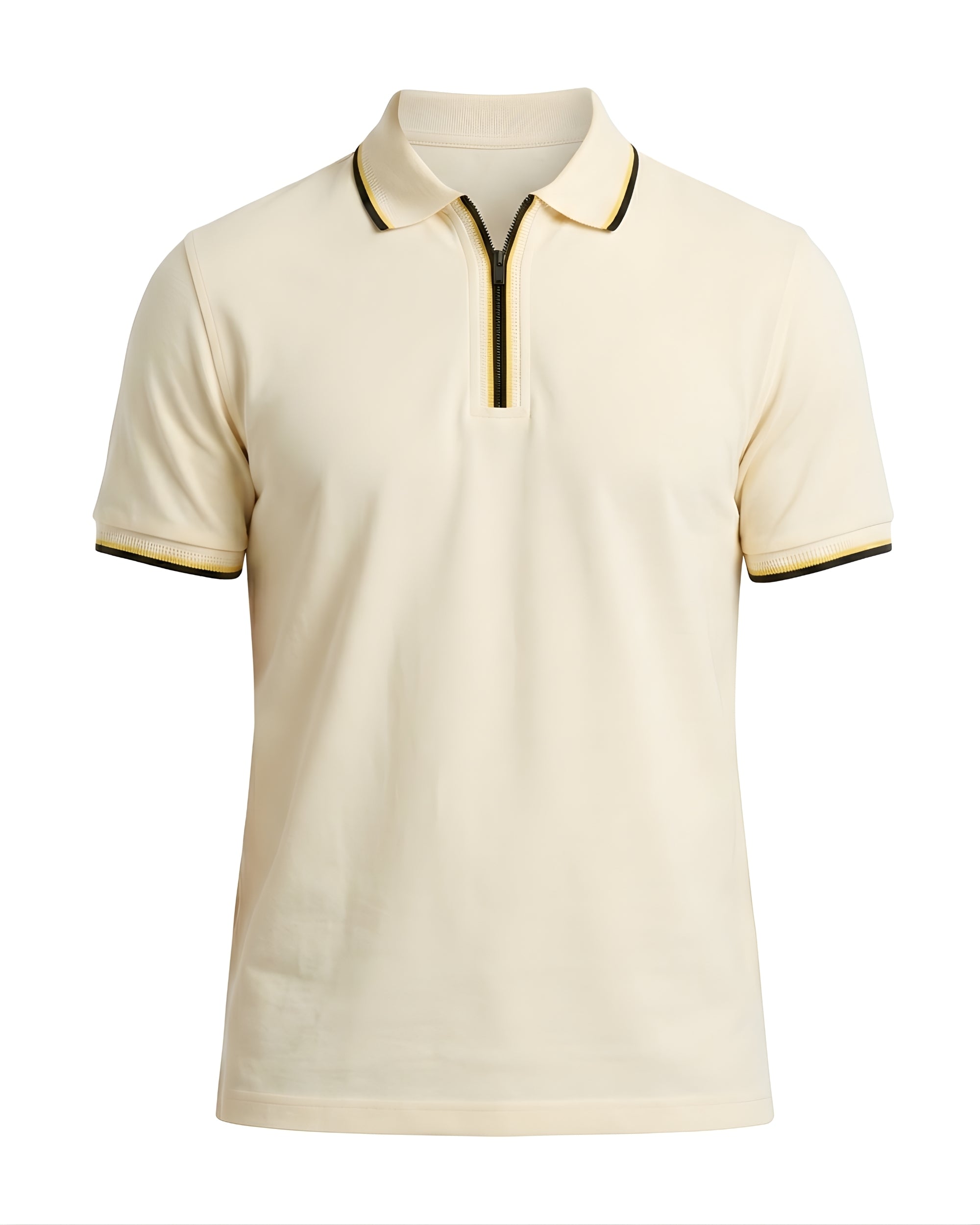 Zip Plain Polo T-Shirt