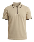 Zip Plain Polo T-Shirt