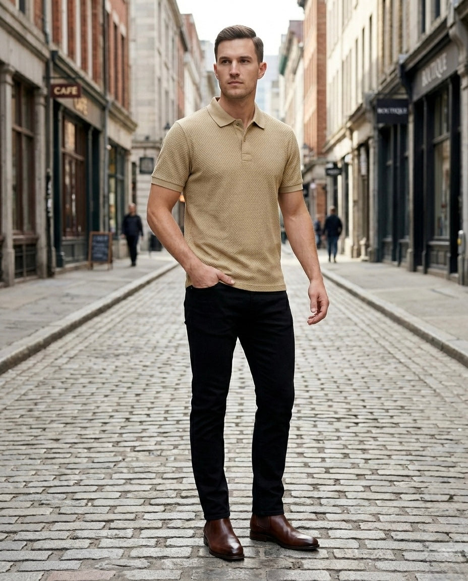 Textured Polo T-Shirt