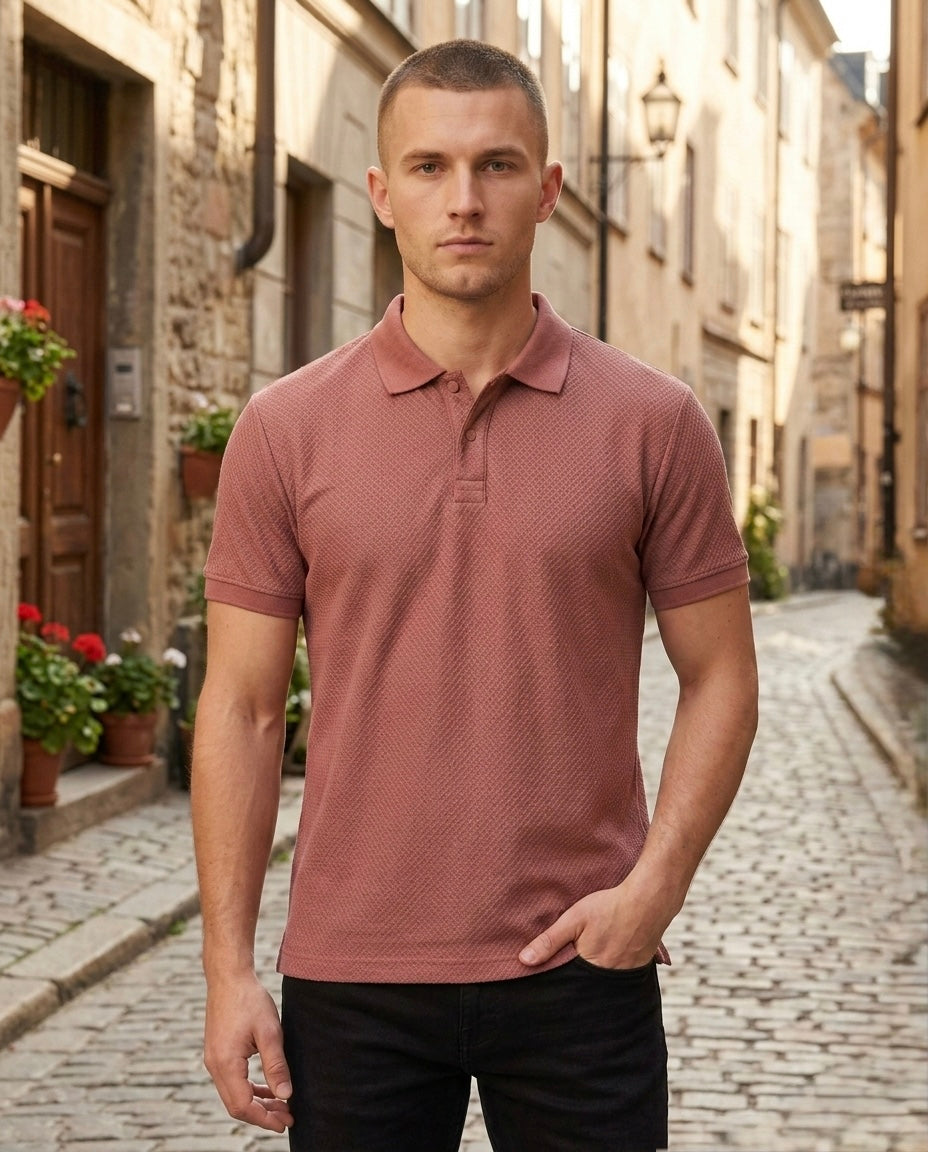 Textured Polo T-Shirt