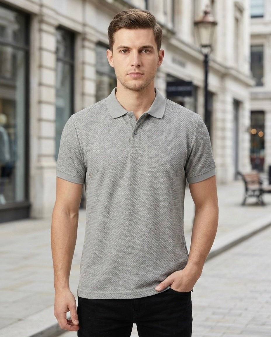 Textured Polo T-Shirt