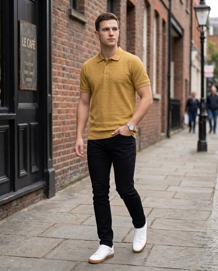 Textured Polo T-Shirt
