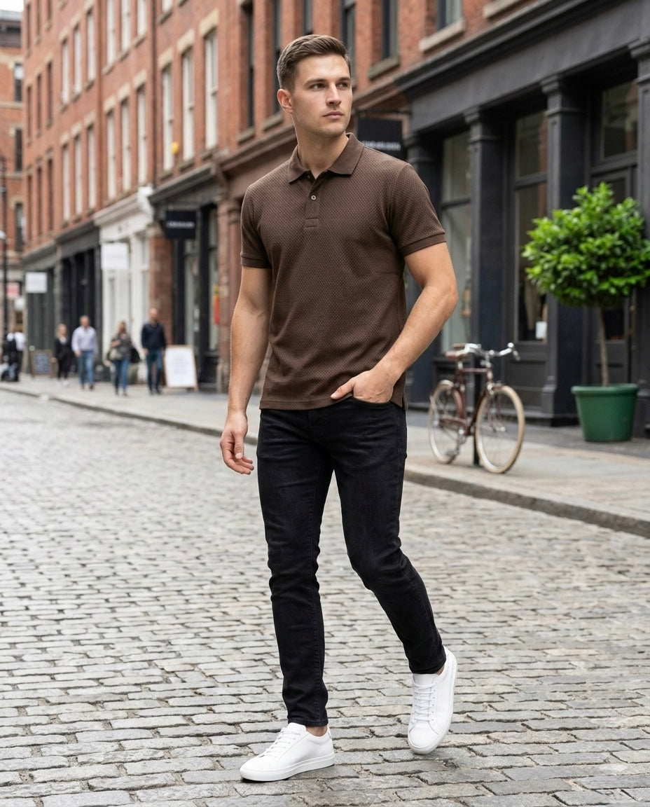 Textured Polo T-Shirt