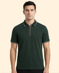 Zip Plain Polo T-Shirt